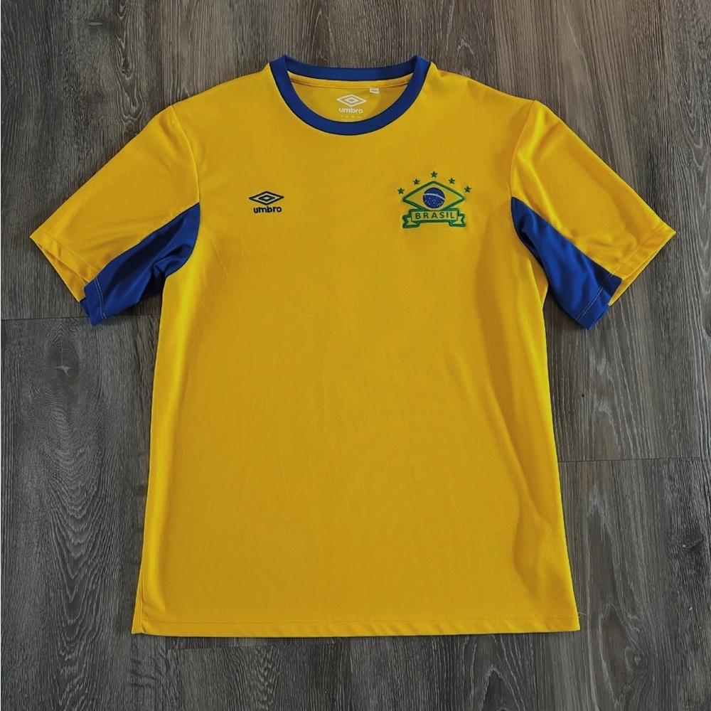 Umbro Gold and Blue Brazil Soccer Jersey
